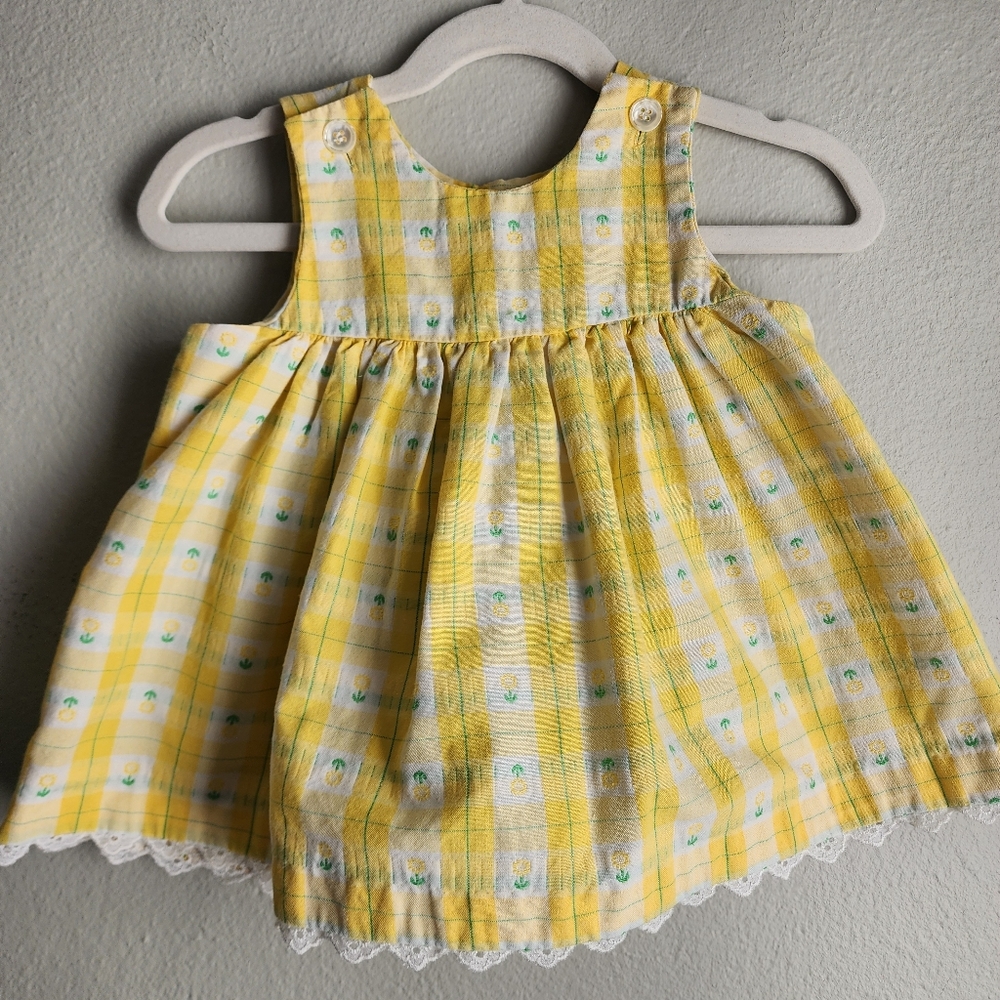 Vintage Good Lad Sunflower Picnic Dress 12 Months